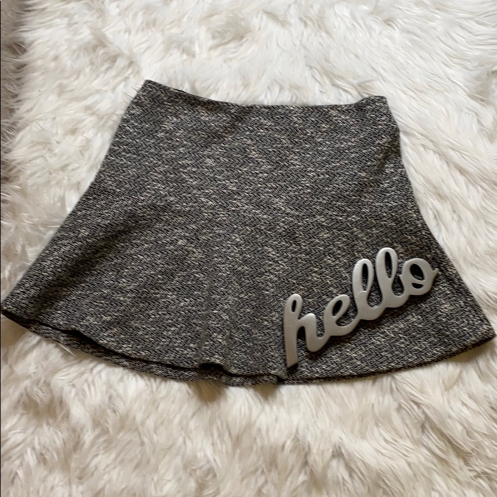 Loft Petite Black/White Skater Skirt, Size MP